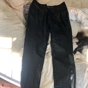 Stassie x Missguided black crocodile pant